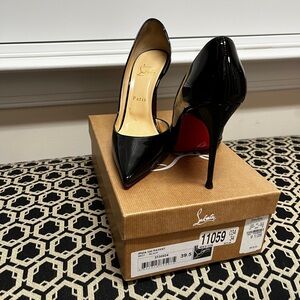 Christian Louboutin Iriza 100 Black Patent Leather Stiletto Heels